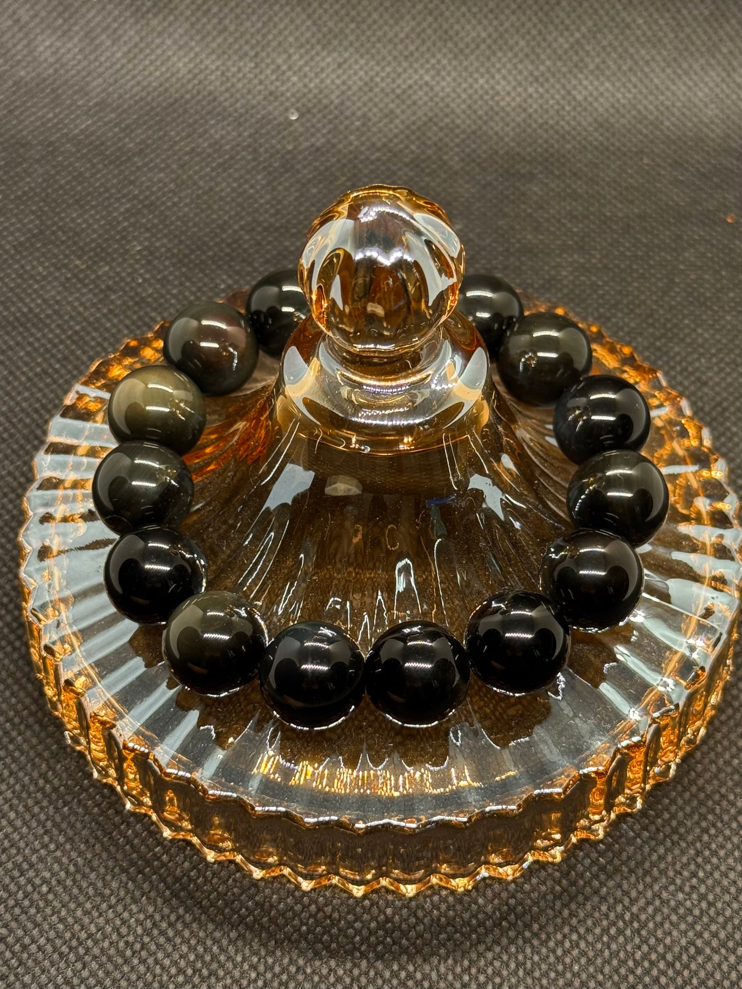 Natural Black Obsidian Bracelet (Apache Tears) - Spiritual Protection & Energy Cleansing