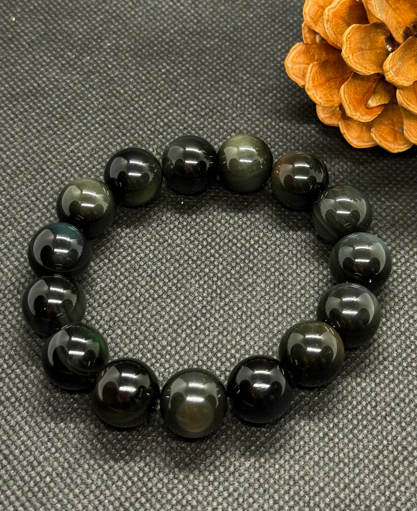 Natural Black Obsidian Bracelet (Apache Tears) - Spiritual Protection & Energy Cleansing