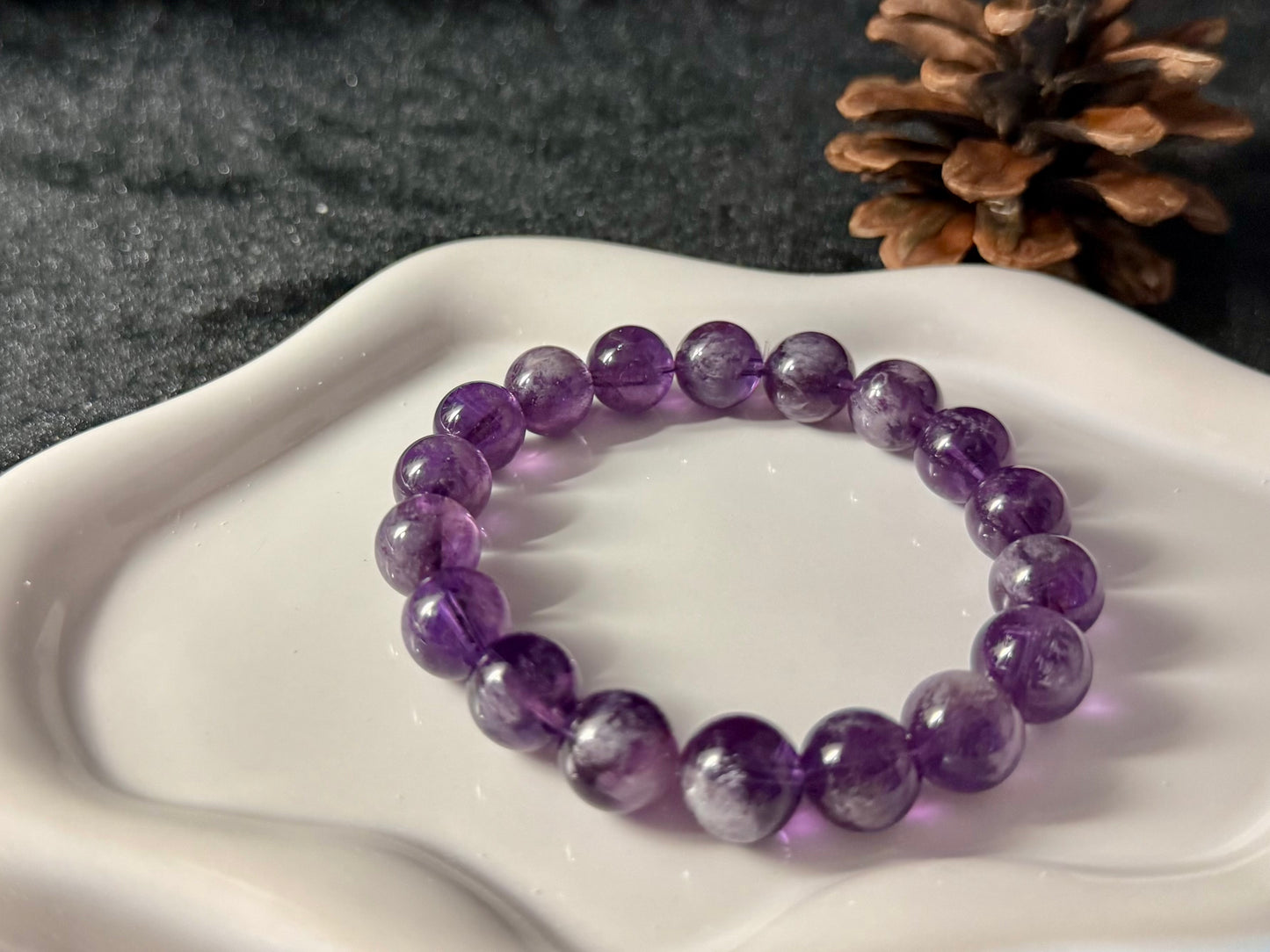 Natural Amethyst Bracelet|10mm Cosmic Vortex|Viral Healing Jewelry
