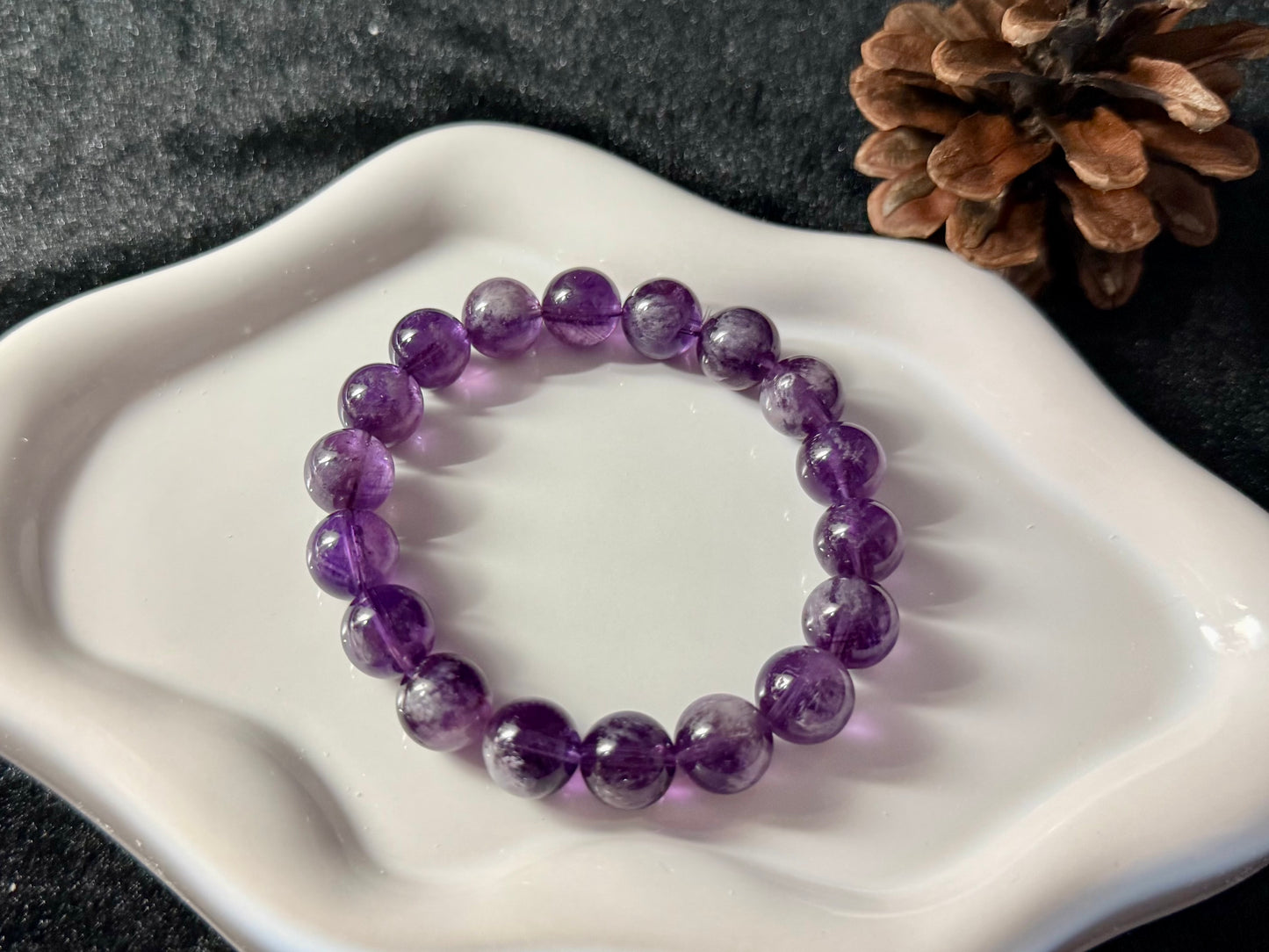Natural Amethyst Bracelet|10mm Cosmic Vortex|Viral Healing Jewelry