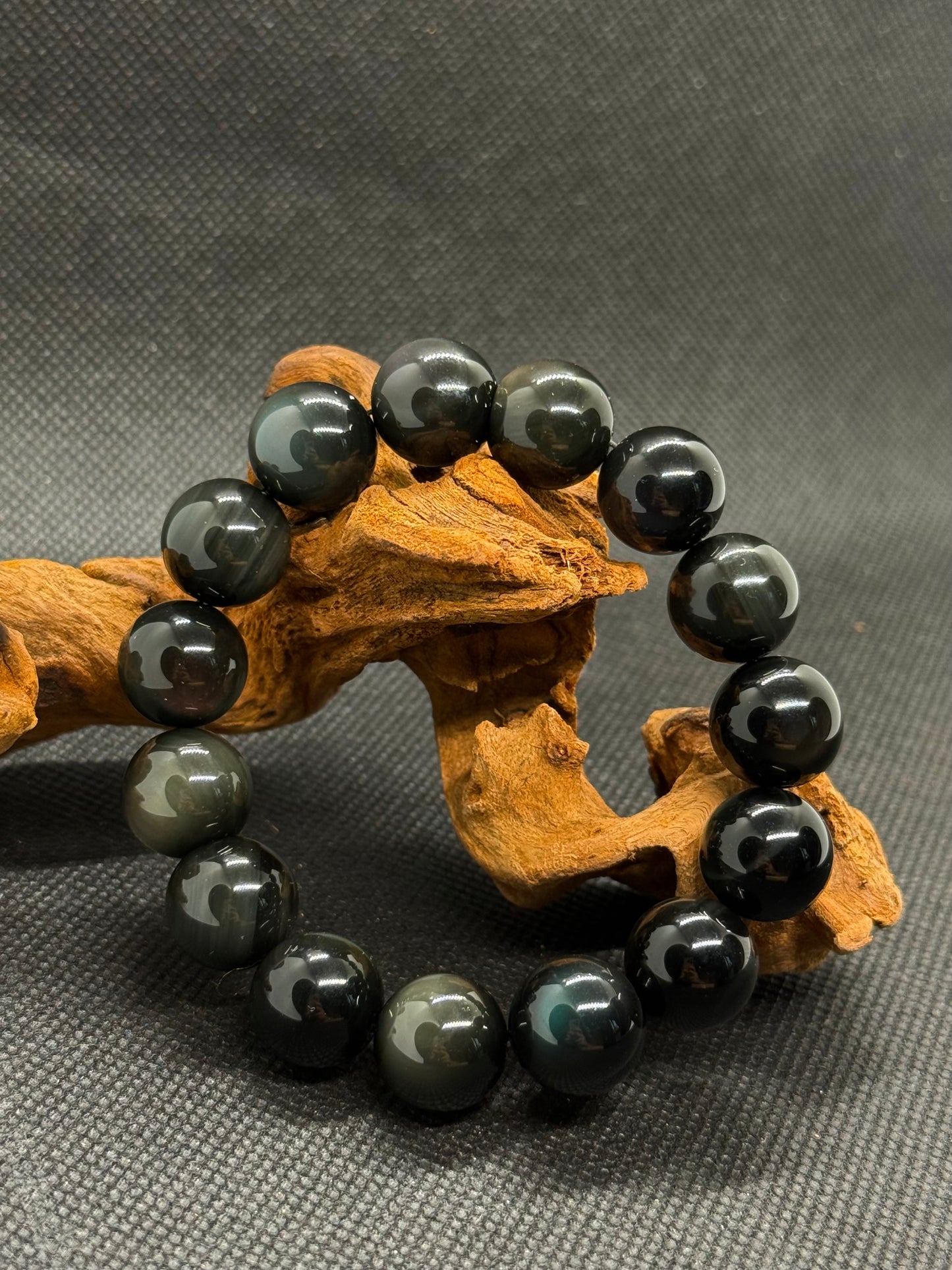 Natural Black Obsidian Bracelet (Apache Tears) - Spiritual Protection & Energy Cleansing