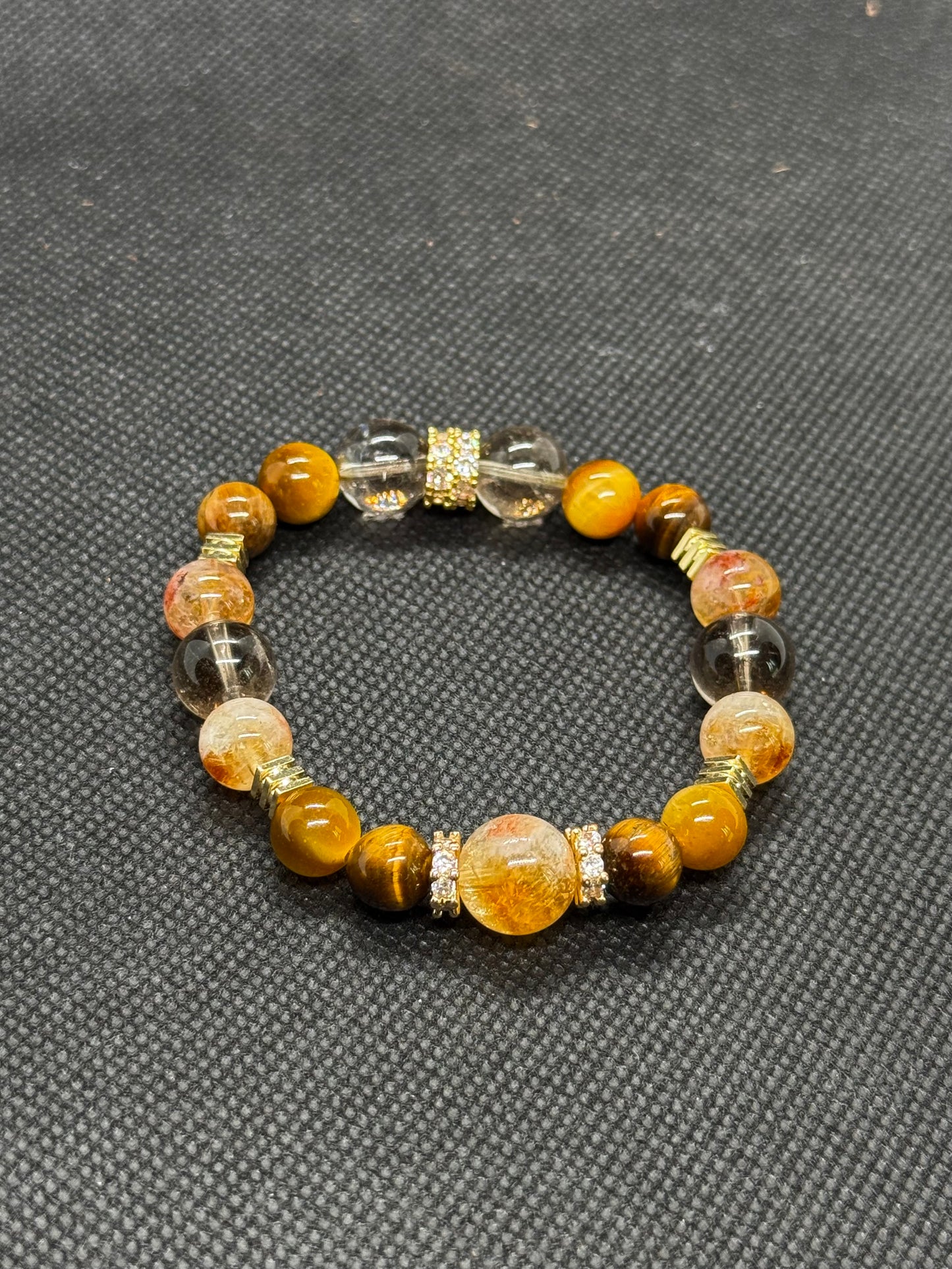 "Nine Purple Fire Year Lucky · Five Elements Citrine Wealth Bracelet | Fortune Magnetic Field + Career Nobles"
金霸聚宝盆—左手戴“金”，日进斗金